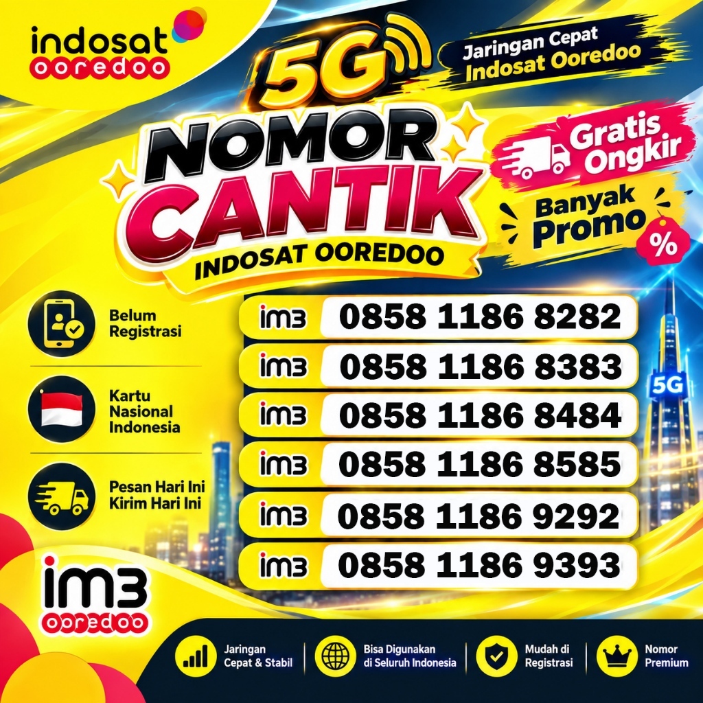 Nomor Cantik Indosat Ooredoo 5G LTE Murah