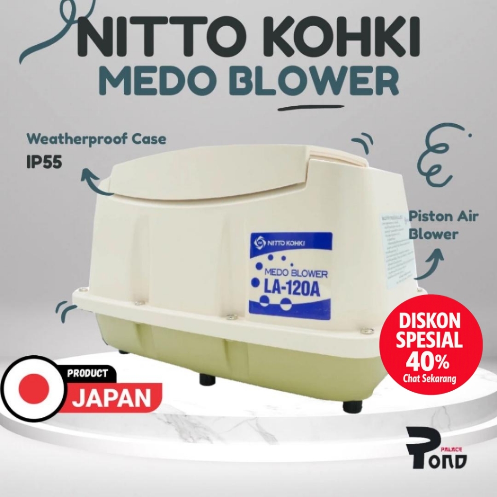 Air Pump Nitto Kohki Medo Air Blower LA 120A Compressor Septic Tank