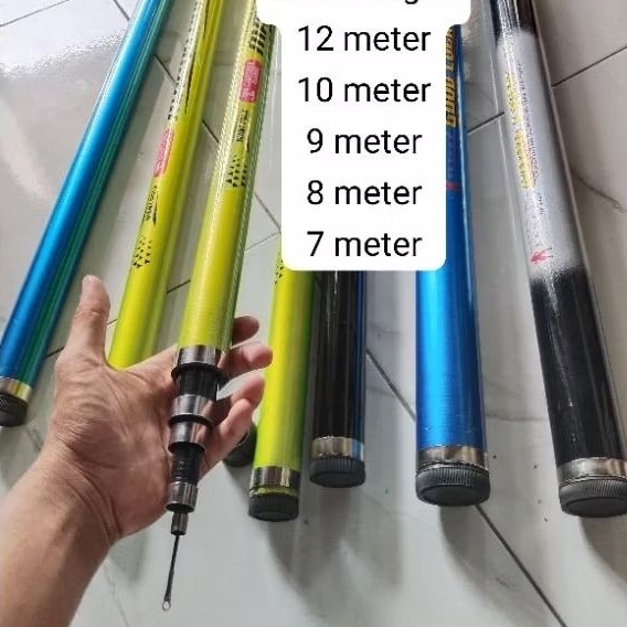 Joran Tegek 12 10 9 8 7 meter kuat solid kaku, Joran Tegek pancing/Bendera/pulut burung