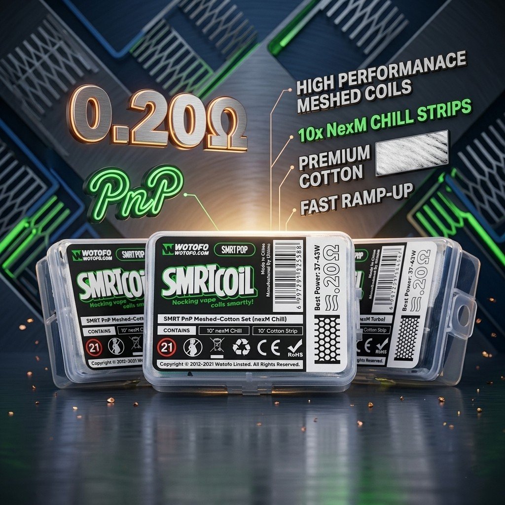 [BEST SELLER] Wotofo SMRT PnP Meshed-Cotton Set 0.2 Ohm - EXTREME | CHILL | TURBO