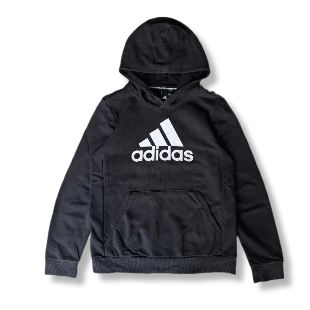 ADIDAS ESSENTIALS BLACK HOODIE | OUTERWEAR | GS