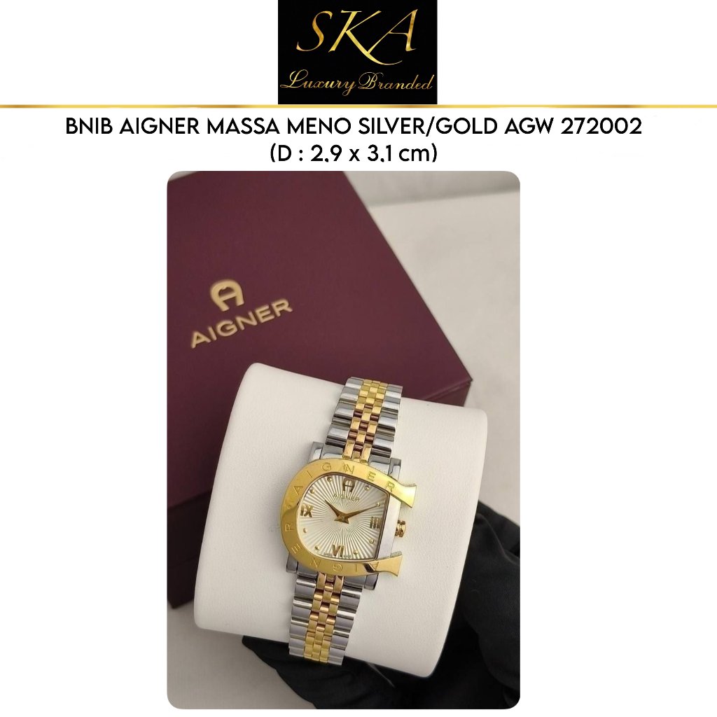 WATCH AUTHENTIC AIGNER MASSA MENO SILVER/GOLD AGW 272002