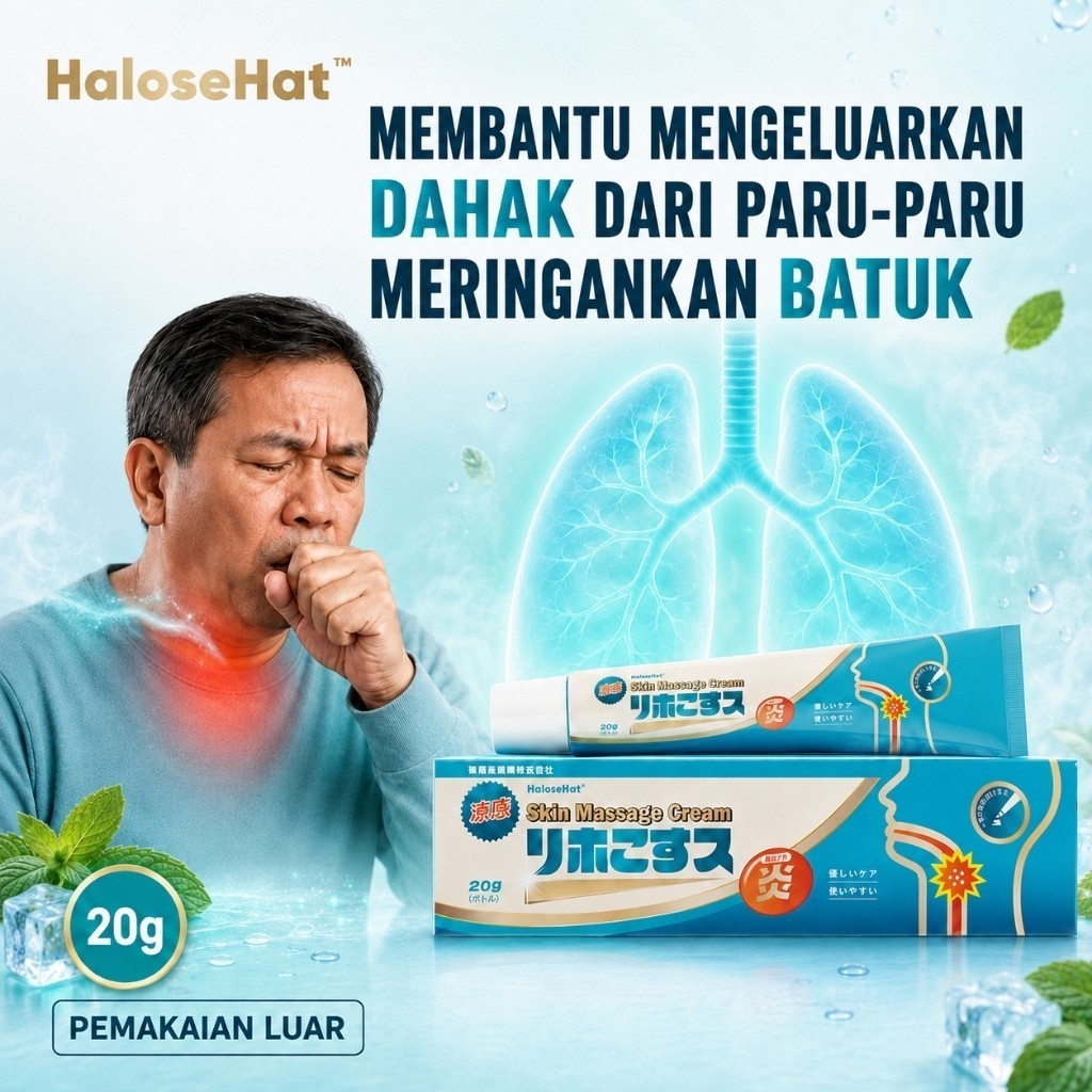 Gel Tenggorokan Herbal 20g untuk Bersihkan Dahak Paru-Paru, Batuk Berdahak, Dada Sesak & Napas Berat
