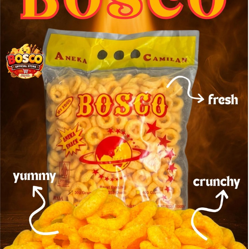 <Bosco Snack Keju 300gram> - Bosco Snack Potato (Isi 5 Pack)