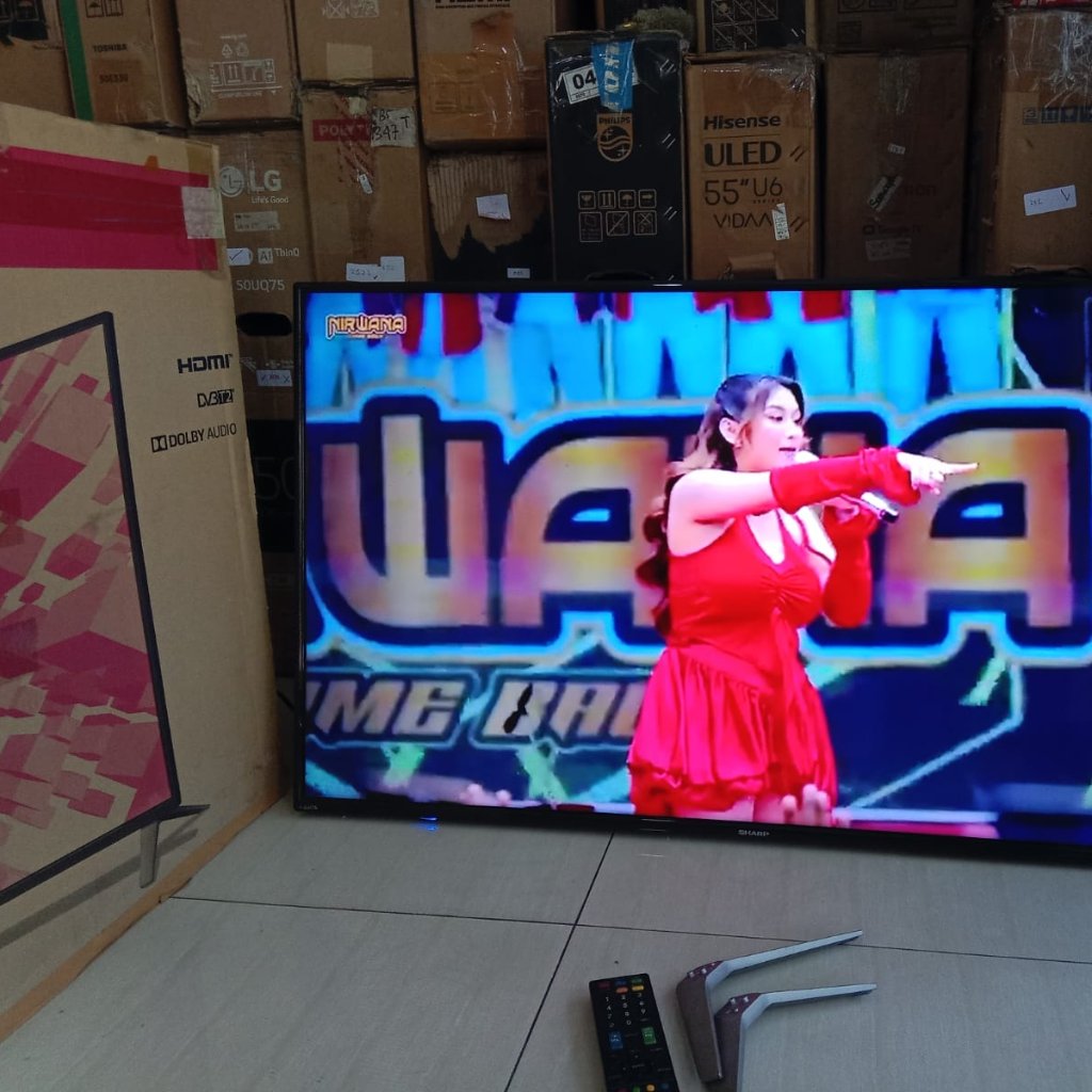 TV LED 45INC DIGITAL SHARP, SUDAH TANPA STB. SIAP PAKAI, KONDISI BEKAS MSH SEGEL 417LA