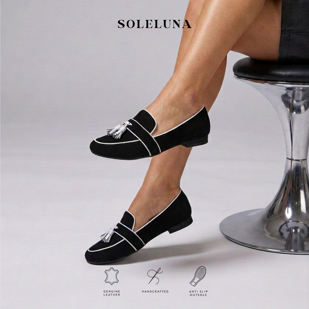 SOLELUNA | Colette | Leather Loafers Wanita Premium | Sepatu Flat Wanita Elegant Kerja