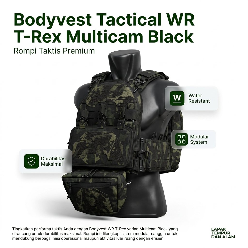 Bodyvest Tactical WR T-Rex Multicam Black Rompi Taktis Premium Modular