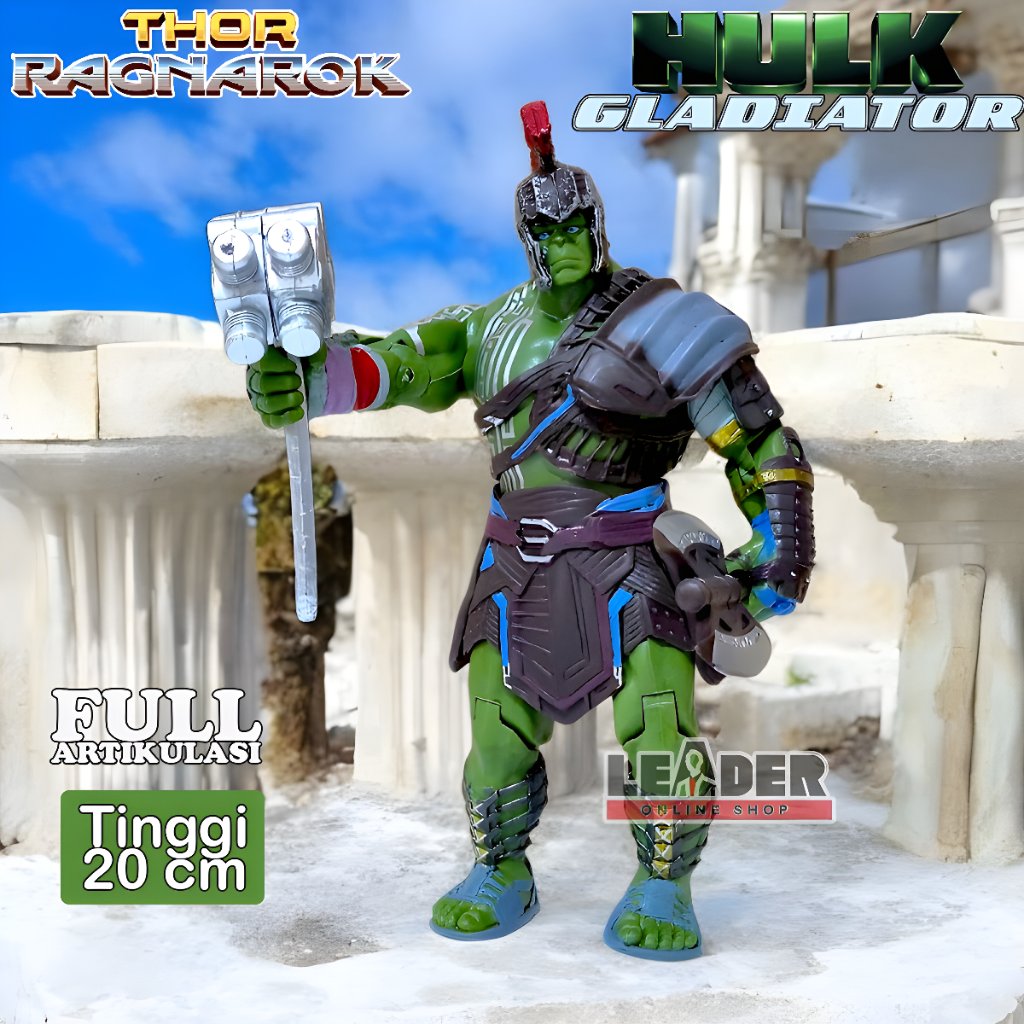 Hulk Gladiator Thor Ragnarok Action Figure 20cm Marvel Avengers Superhero Sakaaran War Axe Hammer He