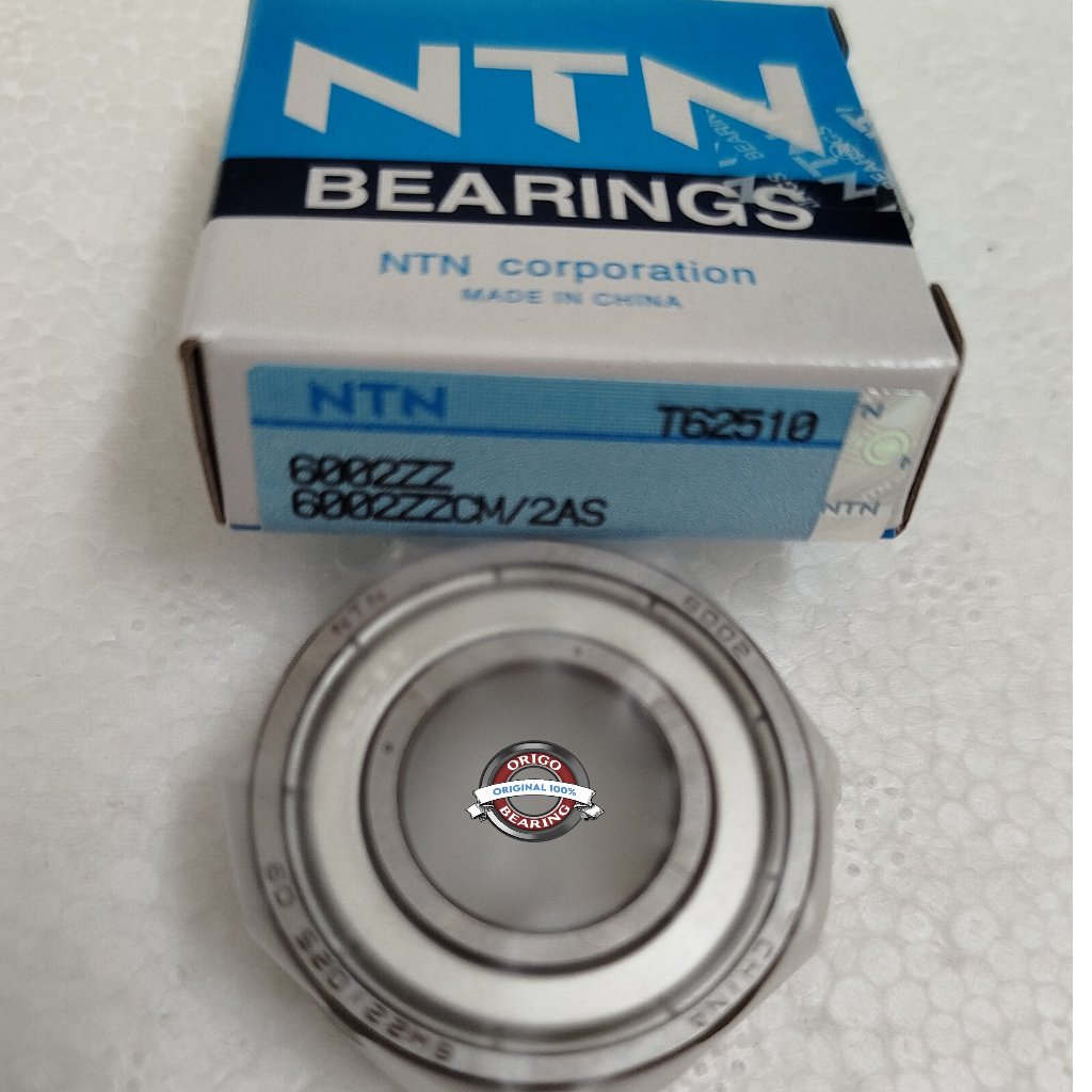 Bearing 6002 NTN Laher NTN 6002ZZ Tutup Besi (ID 15mm, OD 32 mm, T 9 mm) Bearing NTN 6002ZZ NTN Orig