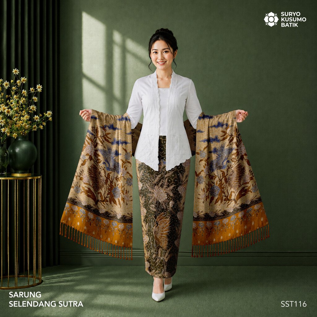 Suryo Kusumo Batik - Kain Batik Tulis Sarung Selendang Sutra Wanita  SLS1