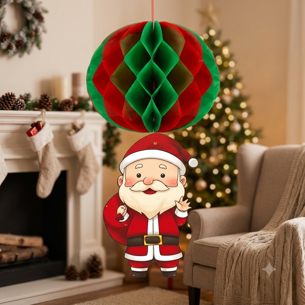 Lampion Natal Honeycomb Natal Lucu Gantungan Dekorasi Hiasan Christmas Lantern Unik