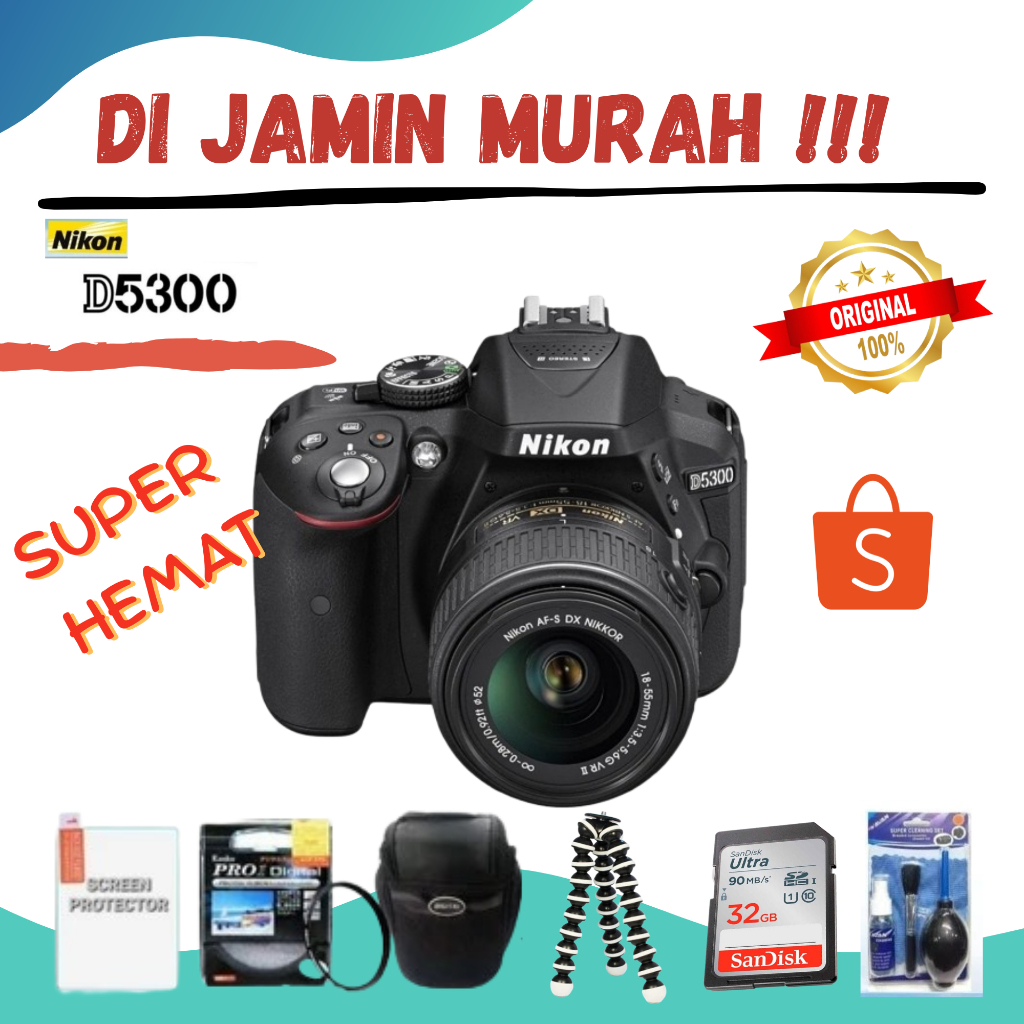 KAMERA NIKON D5300 WIFI + LENSA KIT 18-55MM PRODUK ORIGINAL BERGARANSI
