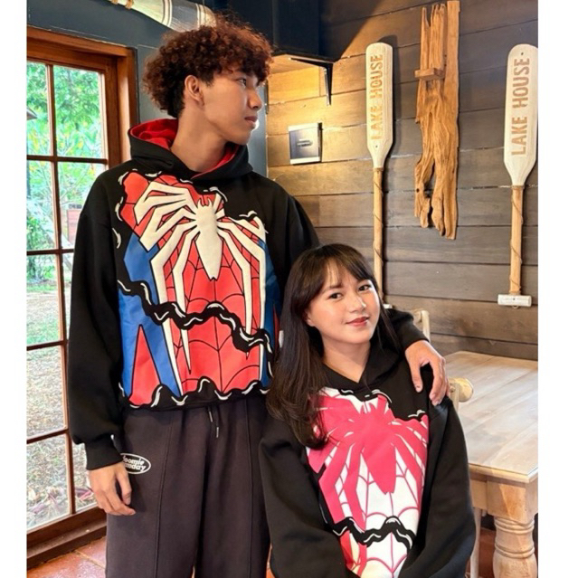 SPIDERMAN PUFF HOODIE BOXY - Harmonie