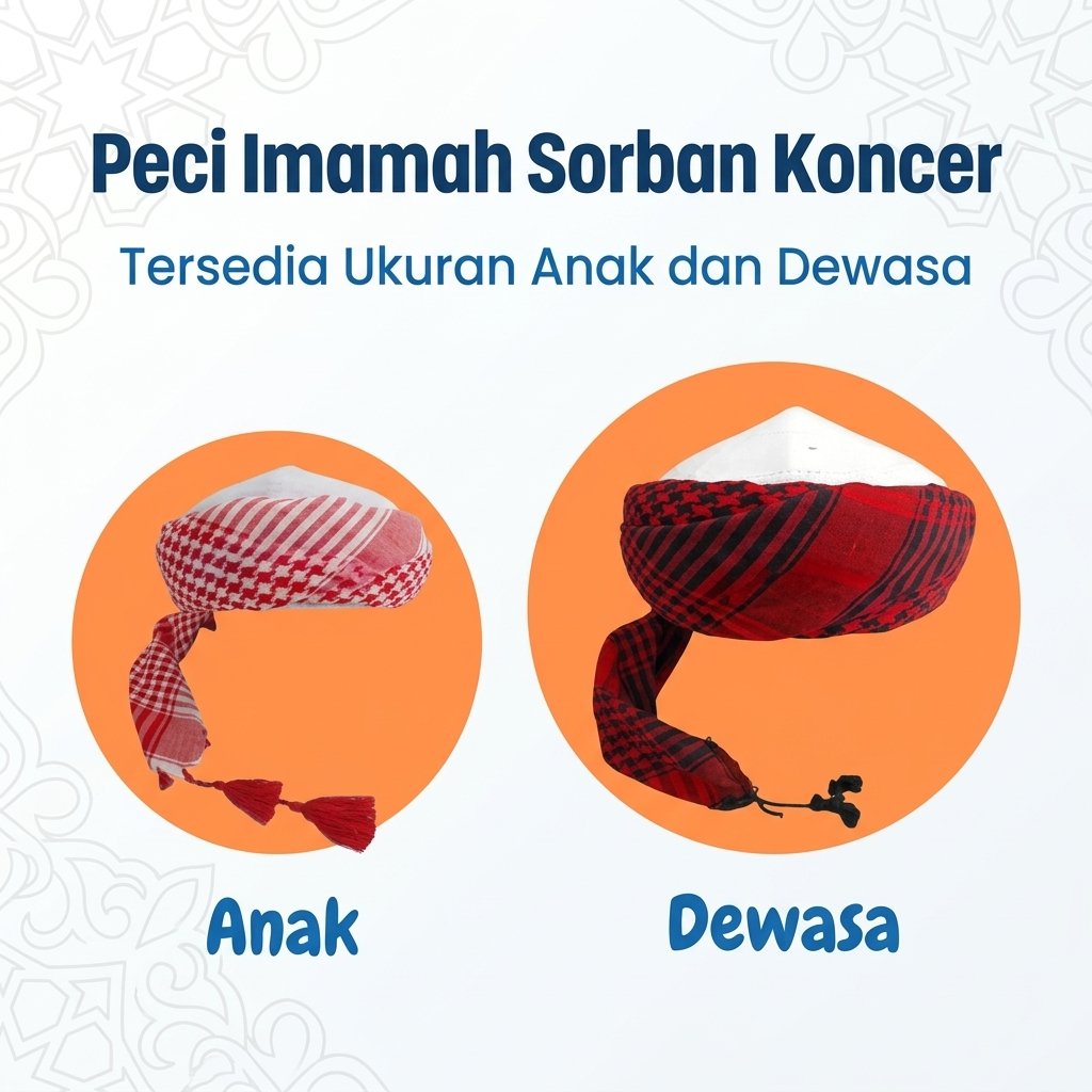 PECI SORBAN IMAMAH INSTAN PERMANEN SORBAN KONCER SONGKOK IMAMAH PERMANEN / PECI SORBAN IMAMAH PERMAN