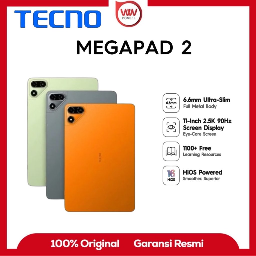 Tablet Tecno Megapad 2 LTE Ram 6GB Internal 128GB Garansi Resmi