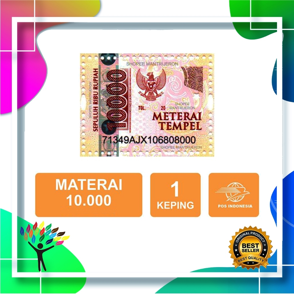Materai 10000 Pos Indonesia ORIGINAL