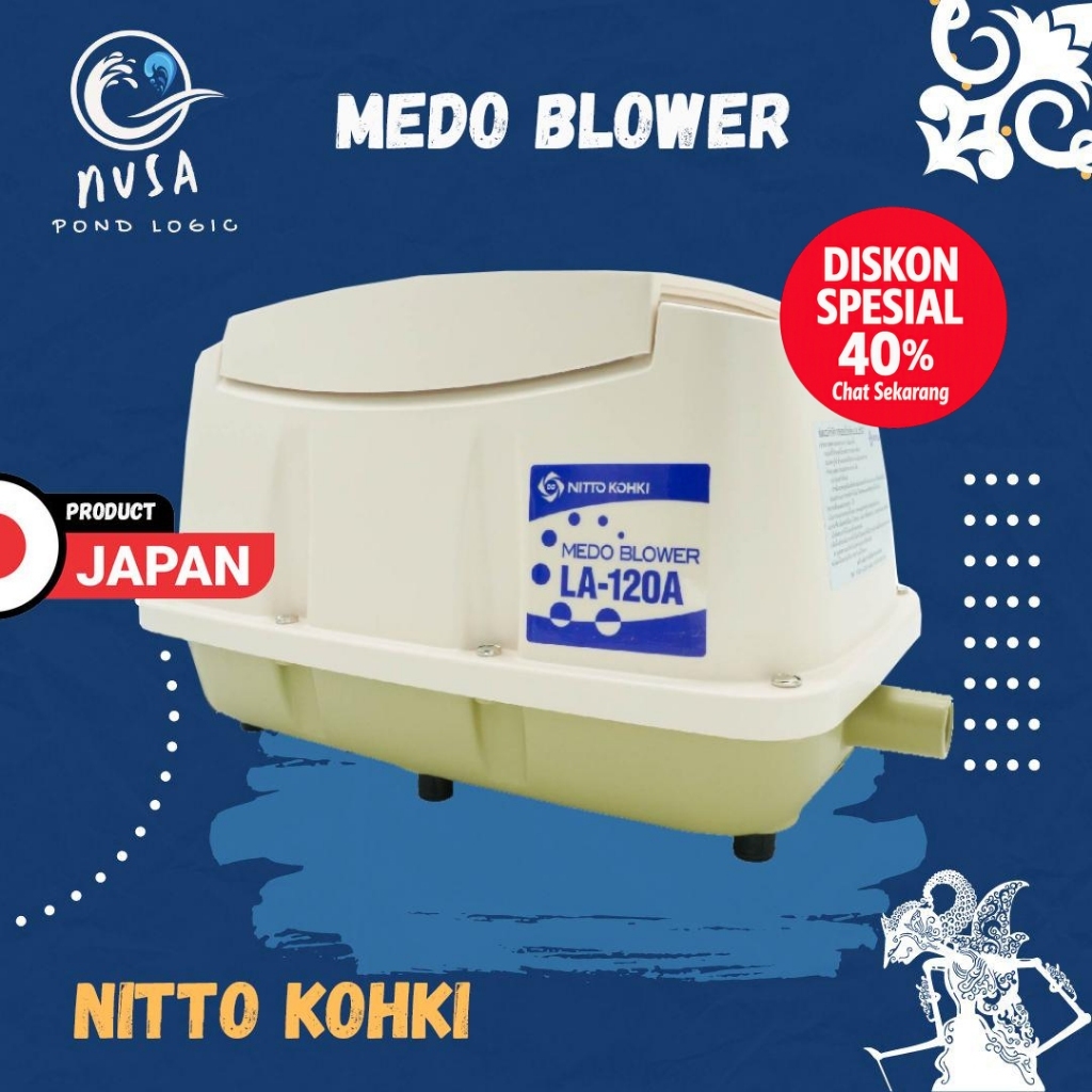 Nitto Air Blower Medo LA 120A Compressor Air Pump Pompa Udara Kolam
