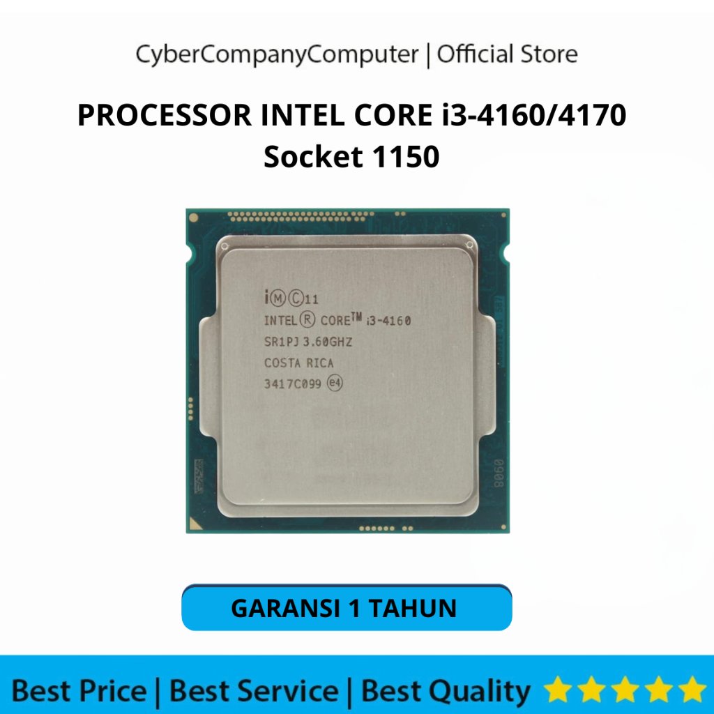 Processor Intel Core i3-4160 Gen4 LGA 1150 3.40GHz - Processor i3-4160 Gen4 Socket 1150 Garansi 1 Ta