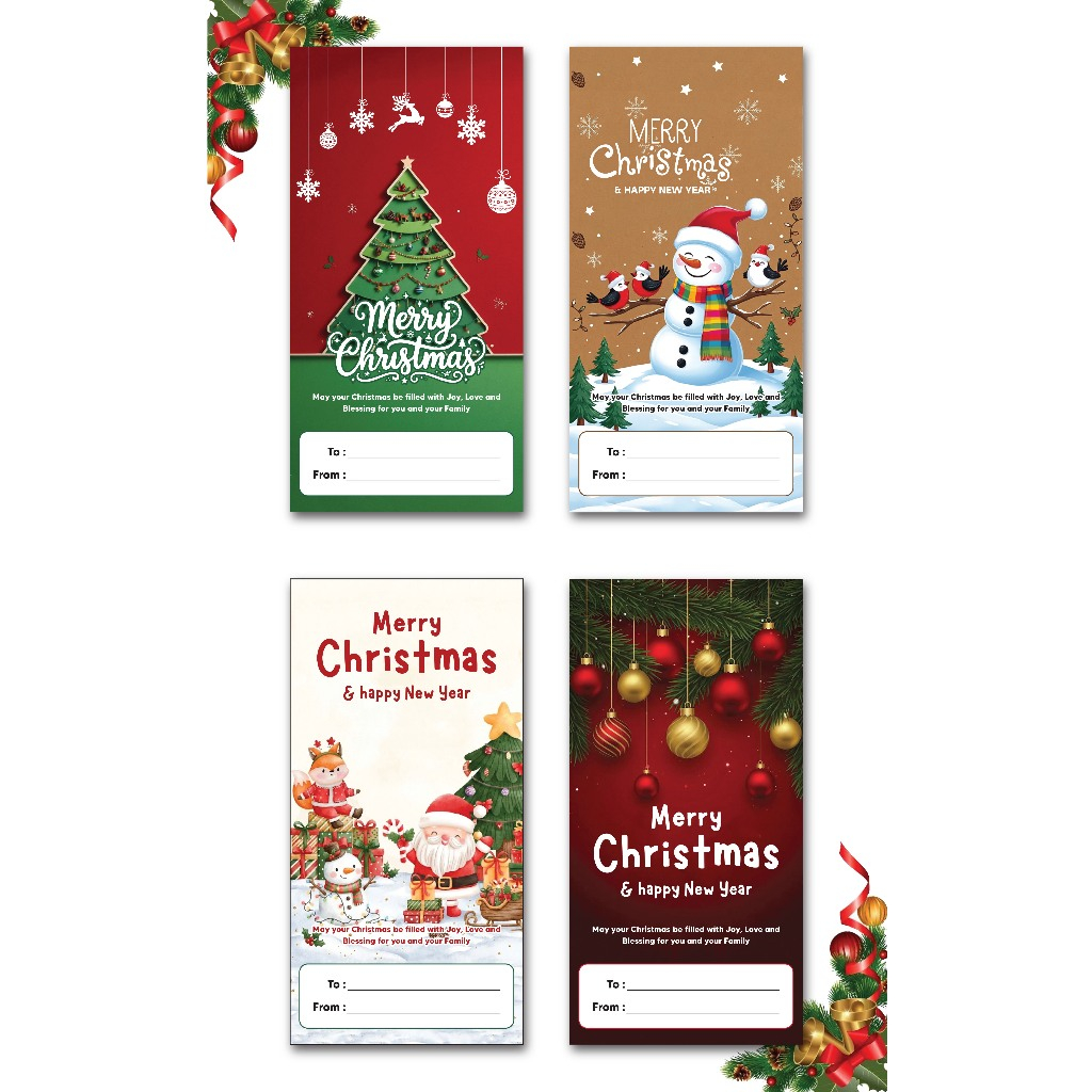 Sticker Segel toples Natal Merry Christmas Hampers  / Sticker box kue
