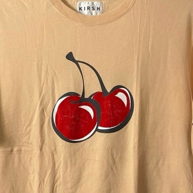 (68x55cm tanpa ditarik) kaos Kirsh big cherry logo warna salem t shirt