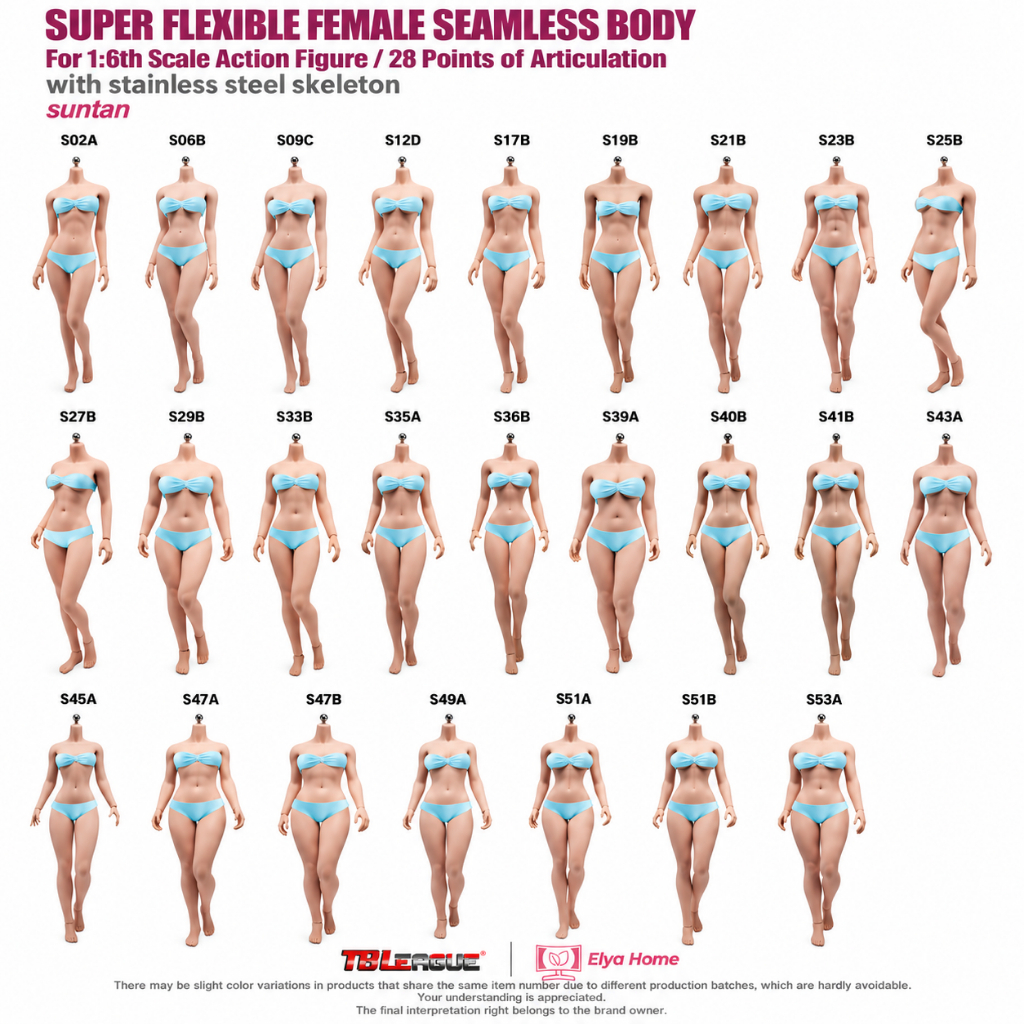 TBLeague Phicen 1/6 Super Flexible Female Seamless Body Suntan S02A S06B S09C S12D S17B S19B S21B S2