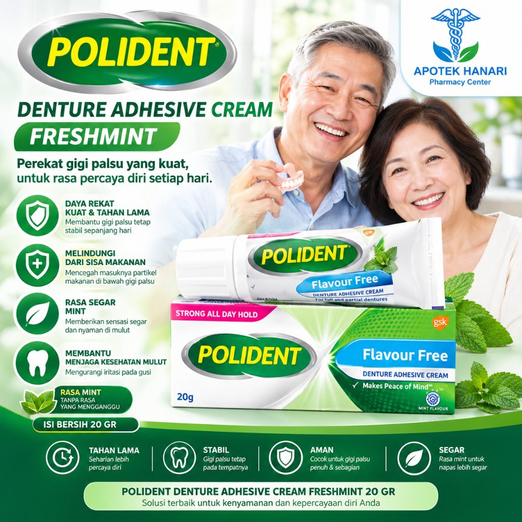 POLIDENT DENTURE ADHESIVE CREAM FRESHMINT