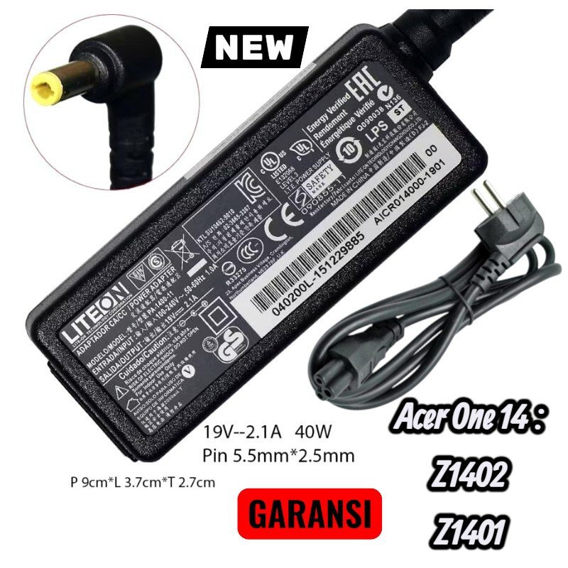 CHARGER ACER ONE 14 Z1402 ORIGINAL ACER ONE 14 Z1401 Z1402 19V 2.1A FREE KABEL POWER