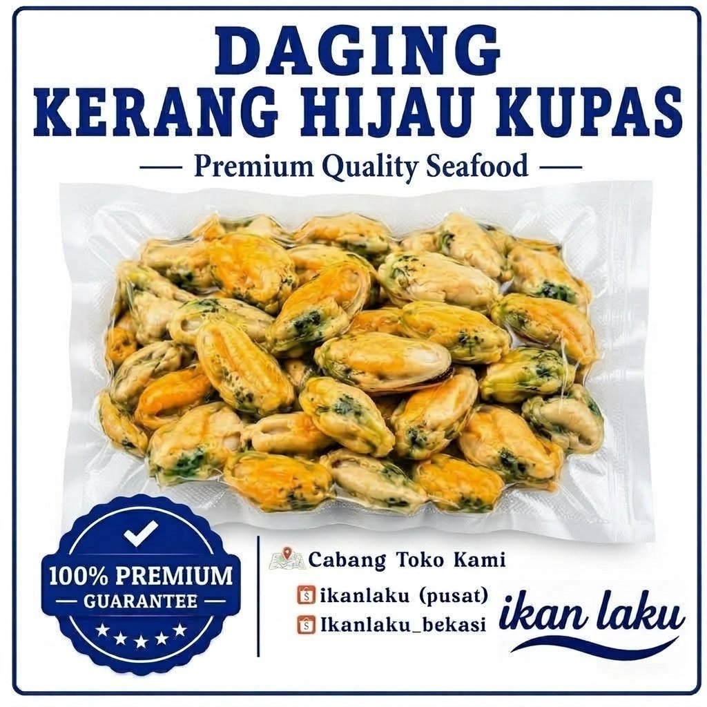 Ikan Laku – Kerang Hijau Kupas 500gr – Daging Kerang Ijo Bersih Kenyal Tinggi Protein Seafood Premiu