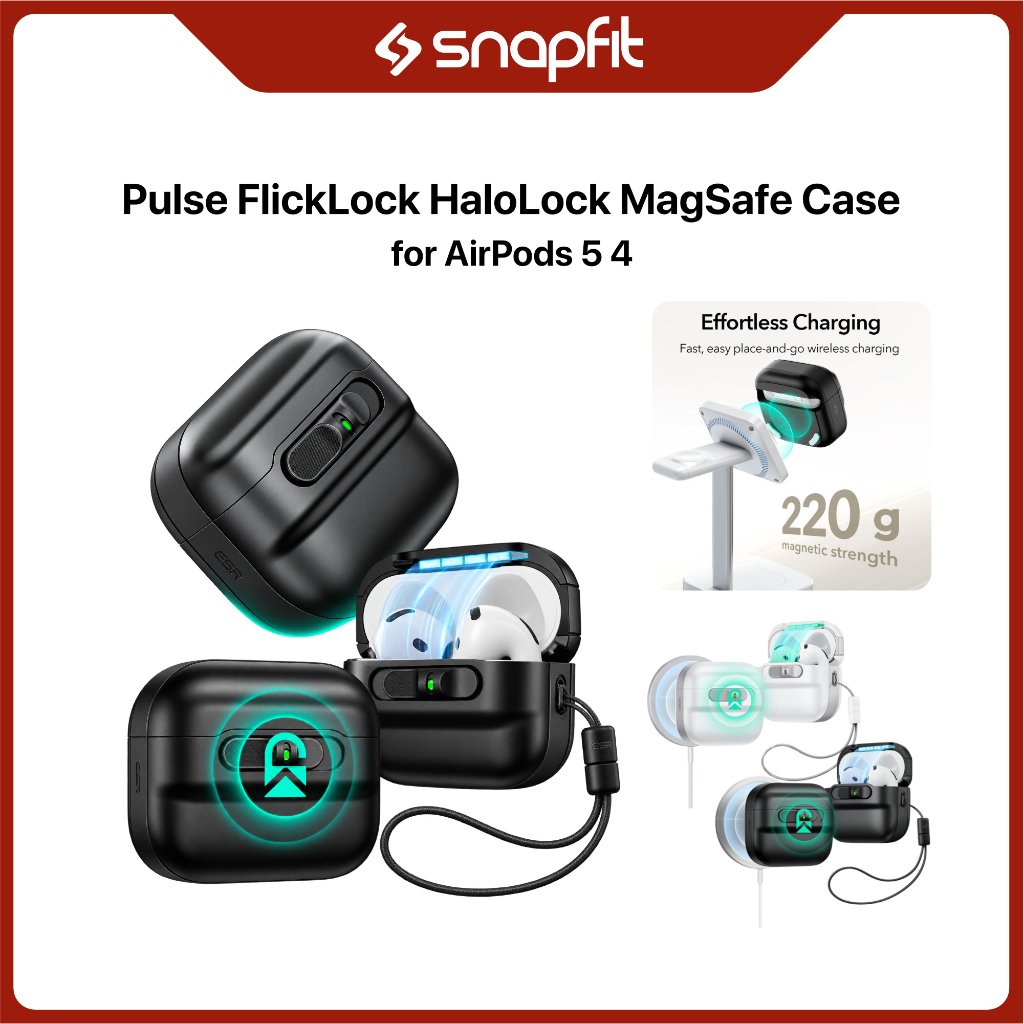 SNAPFIT Case AirPods 5 4 Pulse FlickLock HaloLock MagSafe Device Cover