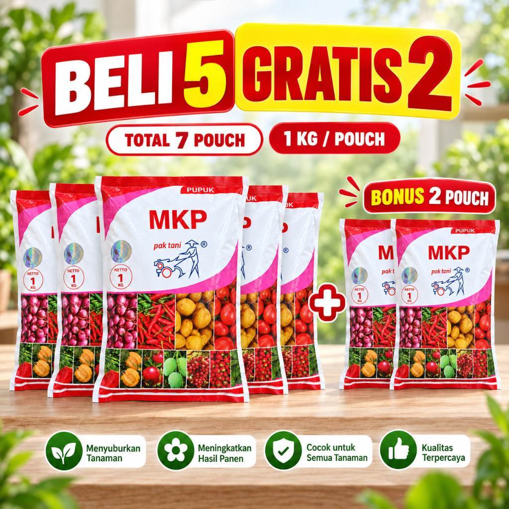 MKP Pak Tani 1KG – Beli 5 Gratis 2 | Pupuk Bunga & Buah