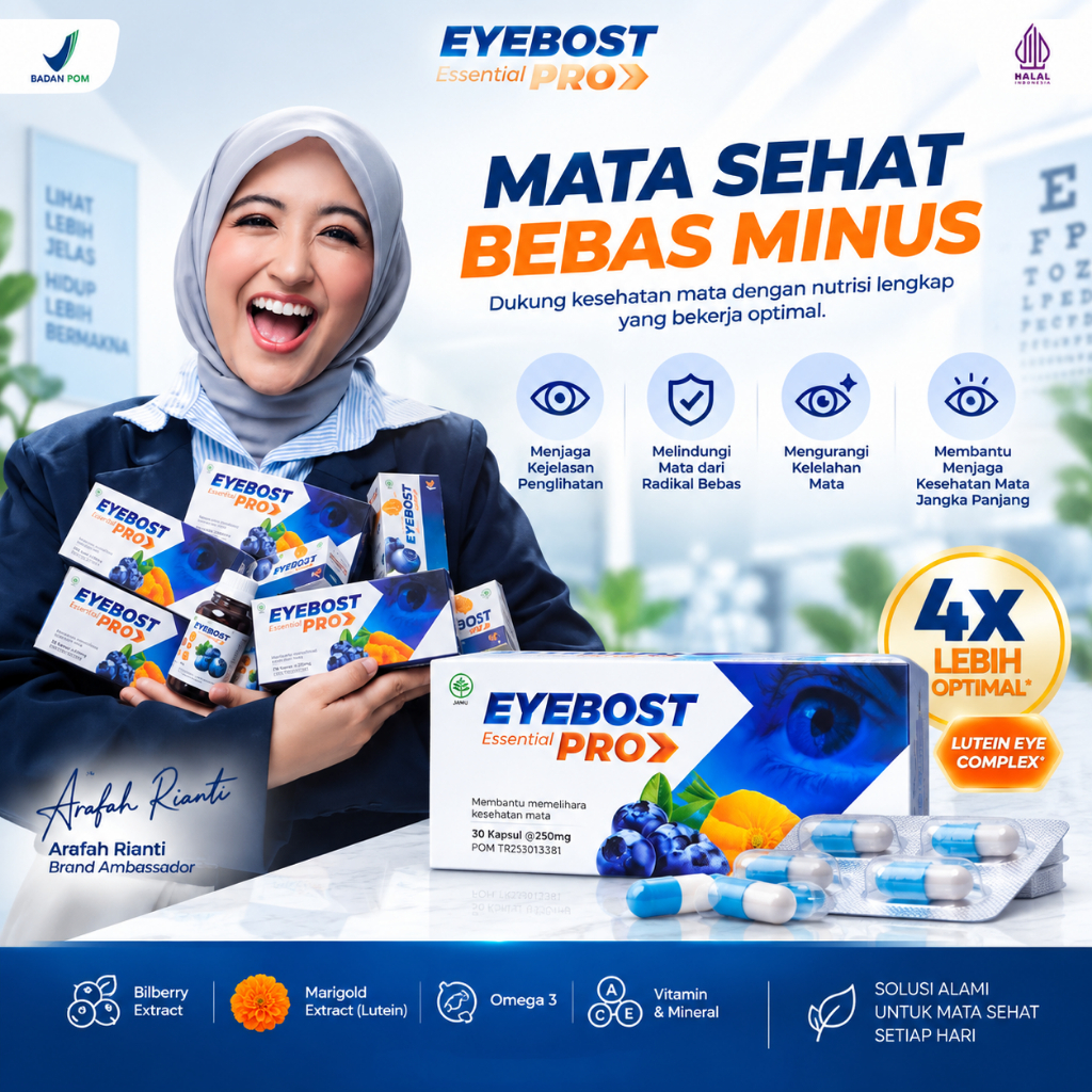 Eyebost Pro Suplemen Mata Minus Buram Plus Katarak Vitamin Obat Mata Herbal Isi 30 Kapsul
