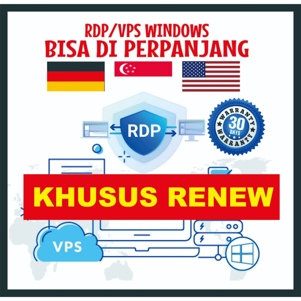 [ KHUSUS RENEW ] RDP/VPS Windows Server German/USA/Singapore