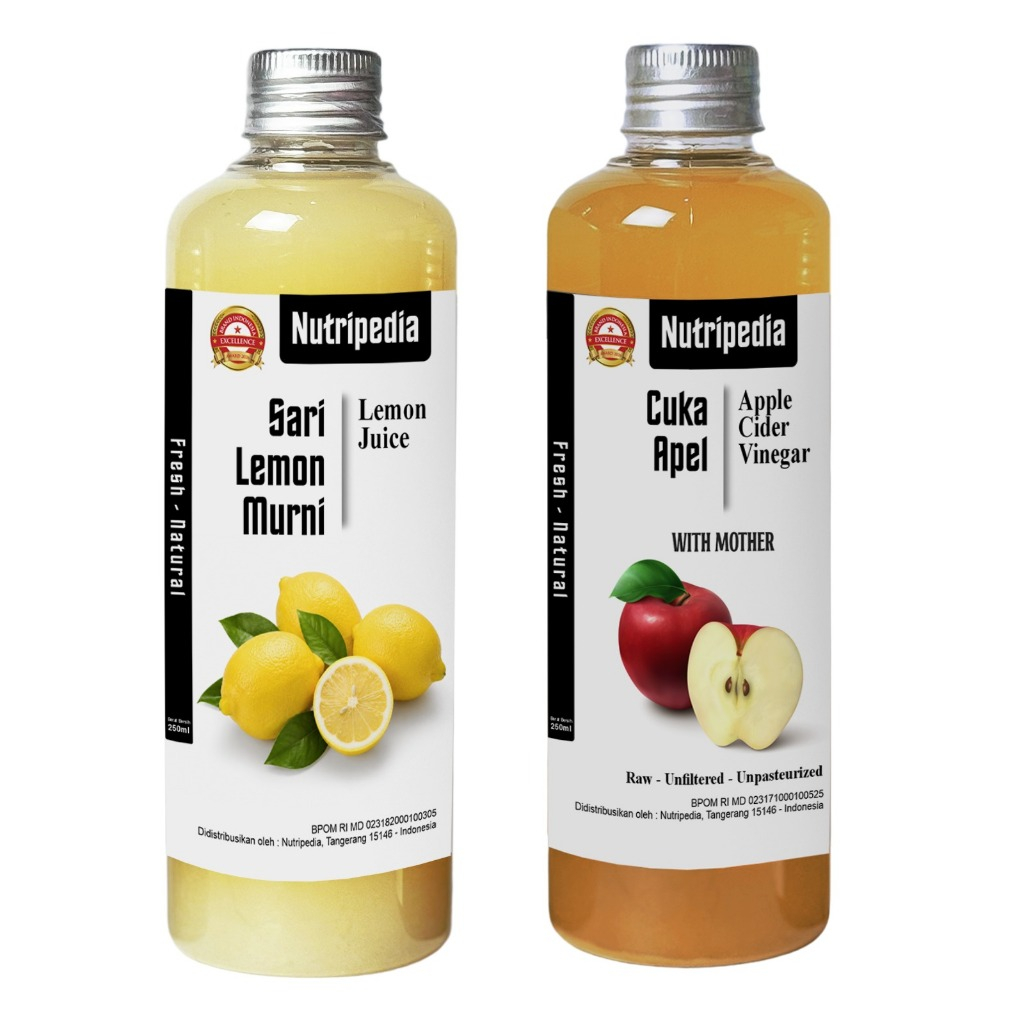 Nutripedia Paket 2in1 Cuka Apel 250ml Dan Sari Lemon 250ml