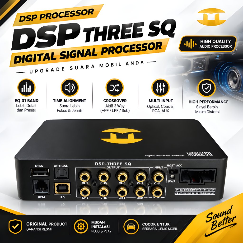 Momentum Audio DSP-Three SQ Pemroses Digital Amplifier Audio dengan Input Output