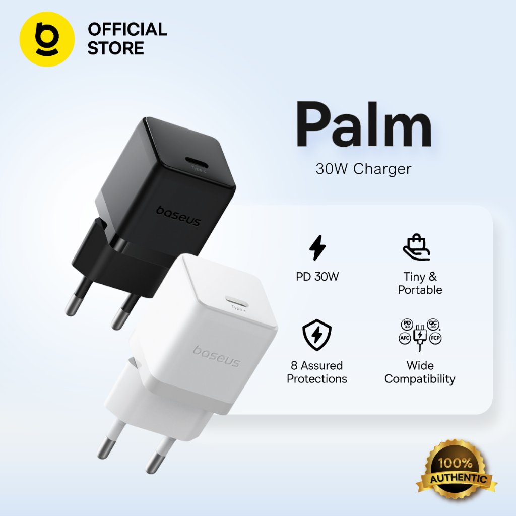 Baseus Palm 30W Mini Fast Charger USB-A & Type-C Charger for ip 16 15 14 PD3.0 QC3.0 Fast Charging O