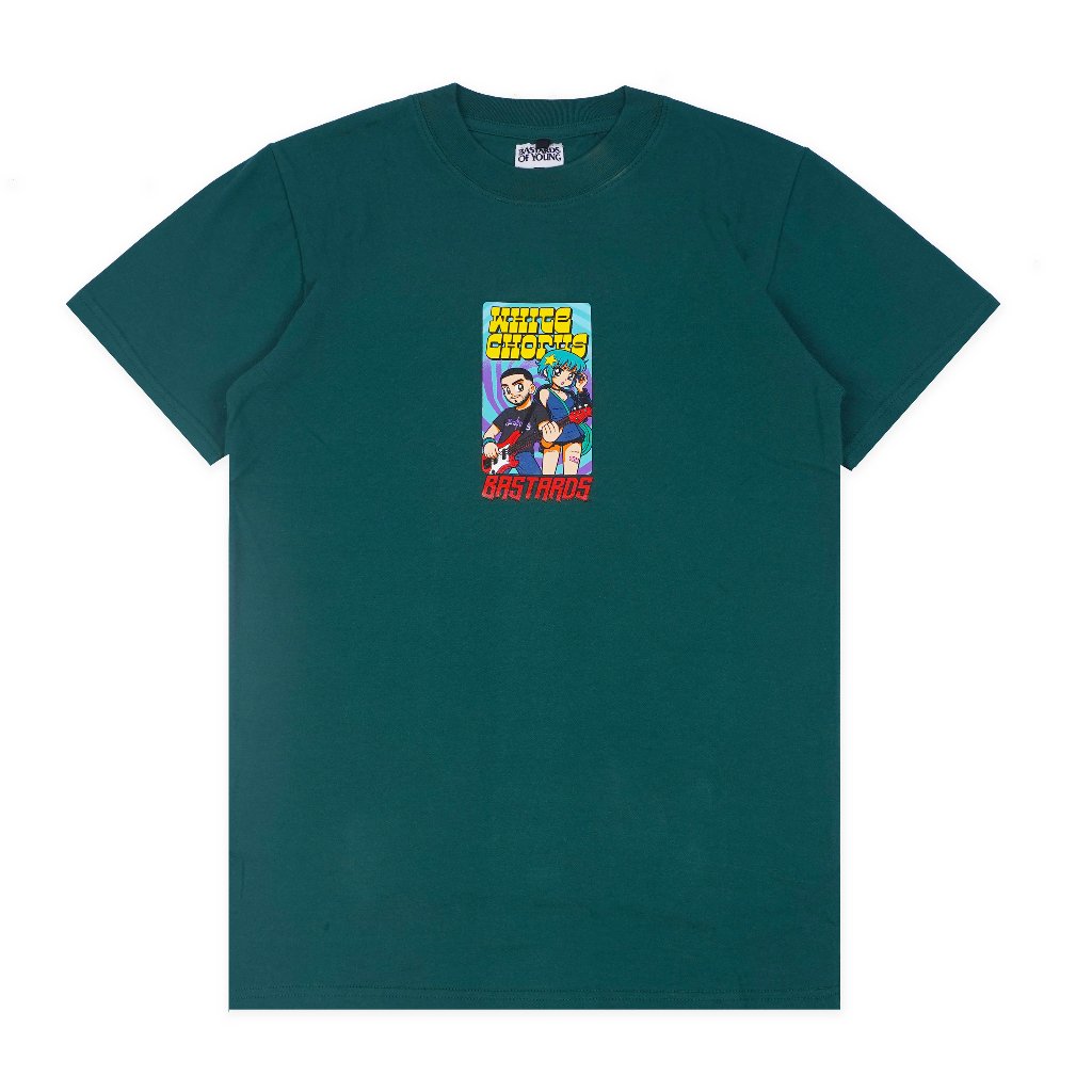 Bastards Of Young T-Shirt - White Chorus Hooked Green
