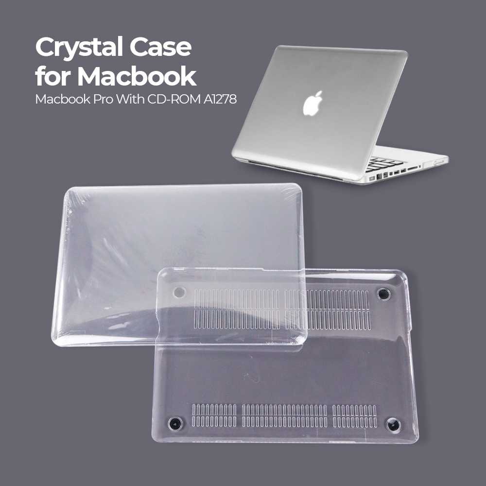 Hard Case Macbook Pro 13 inch with DVD Rom, Casing Cover Clear Transparant Protector Laptop