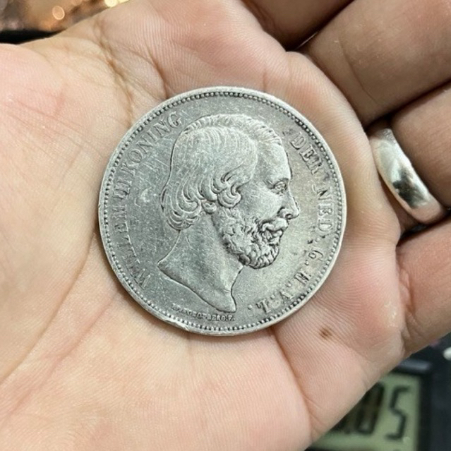 perak/koin willem III tahun 1874 original