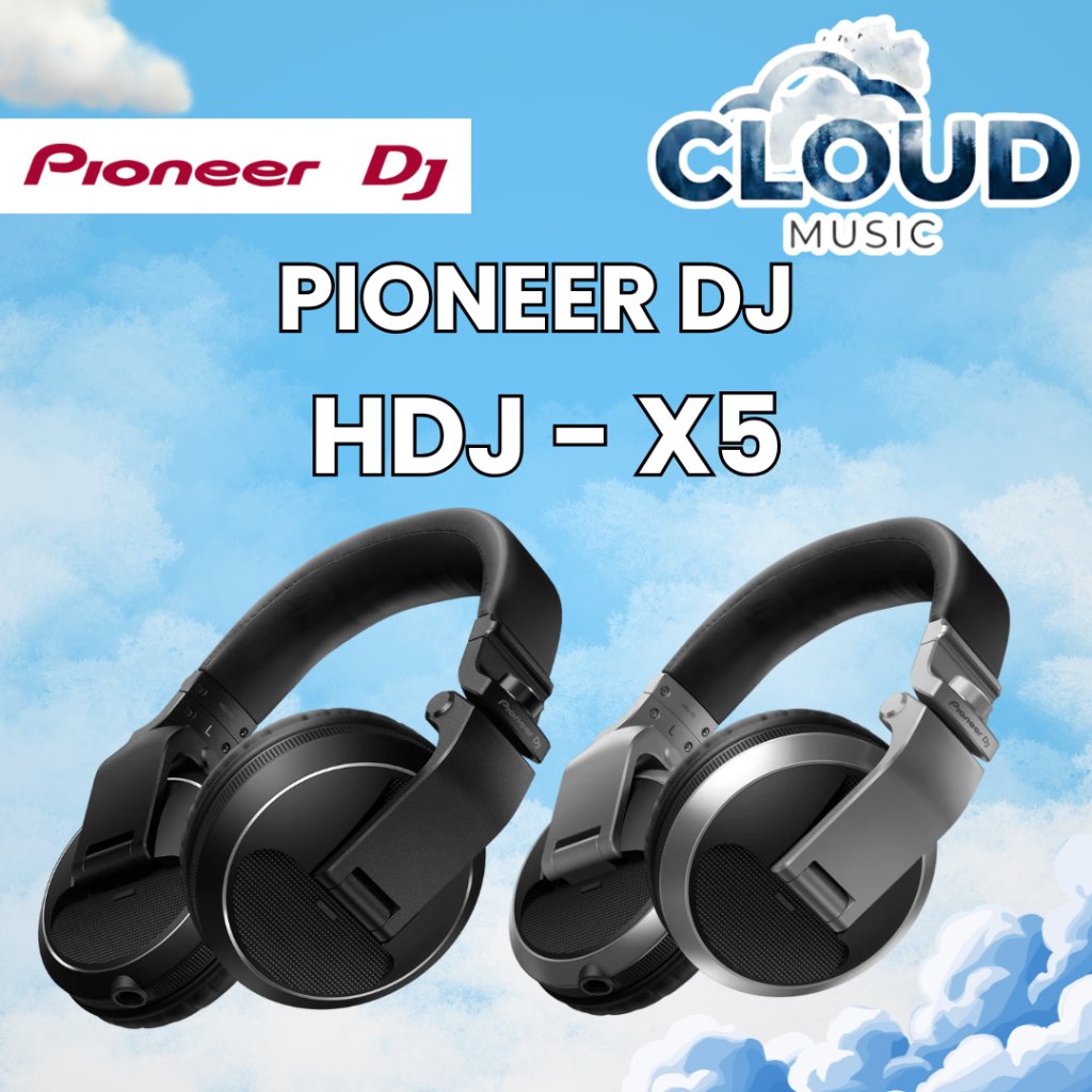 Pioneer DJ Headphone HDJ-X5 HDJ X5 BLACK & Silver ORIGINAL
