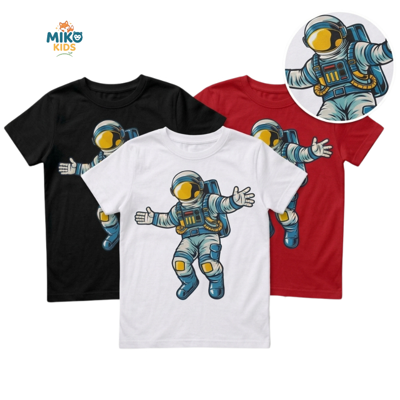 Baju Kaos Anak Laki-Laki Gambar Astronout Luar Angkasa