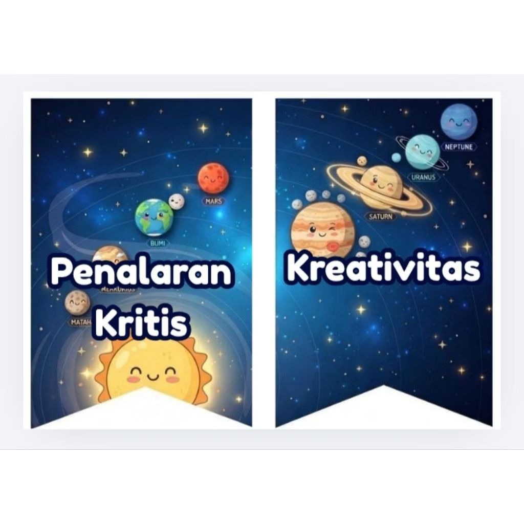 Poster edukatif 8Dimensi profil lulusan tema tata surya