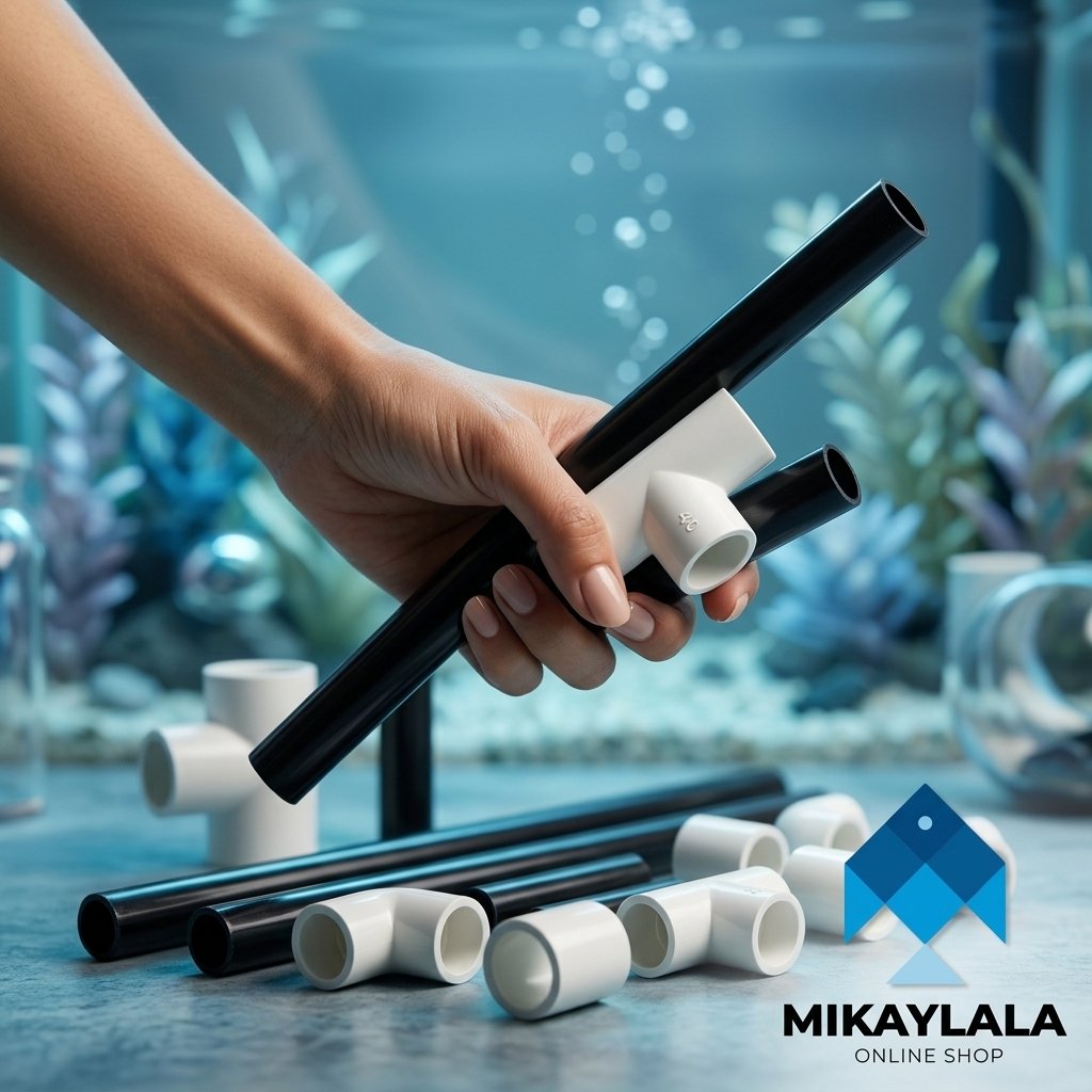 PIPA HITAM 20MM AQUASCAPE AQUARIUM - LENGKAP KENI SAMBUNGAN FILTER CANISTER POWER HEAD