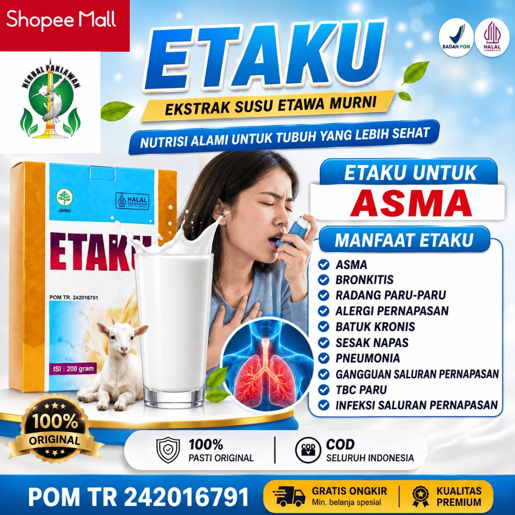Susu Etawa Untuk Asma, Alergi Pernapasan, Sesak Napas - Walatra Etaku Goat Milk, Susu Kambing Etawa 