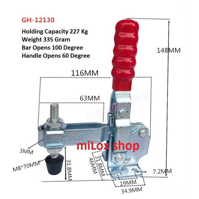 Toggle Clamp GH-12130 Kualitas Baik Persamaan Relux RX124-1 Kakuta HV450