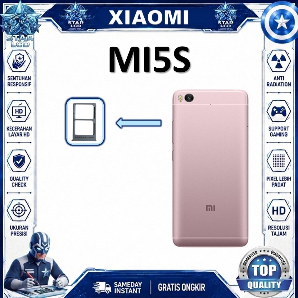 XIAOMI MI 5S PLUS SIM TRAY CARD HOLDER LACI TEMPAT KARTU ORIGINAL BAWAAN PABRIK
