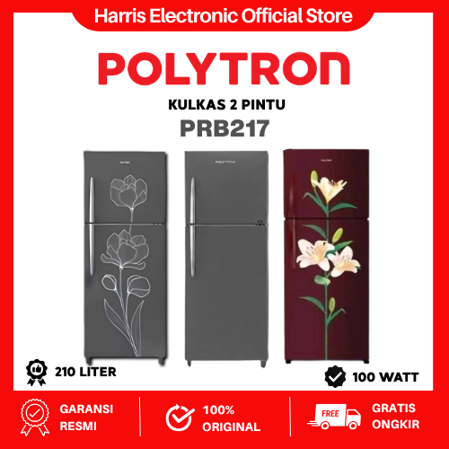 POLYTRON KULKAS  2 PINTU POLYTRON PRB217TY3 / PRB217PR3 / PRB217Y3 LEMARI ES PRB 217