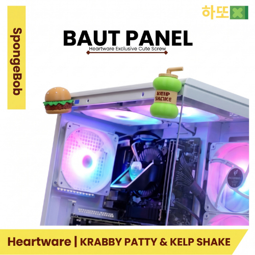 Baut Panel Tutup Casing PC Komputer Custom Karakter Spongebob Krabby Patty Kelp Shake Unik Aksesoris