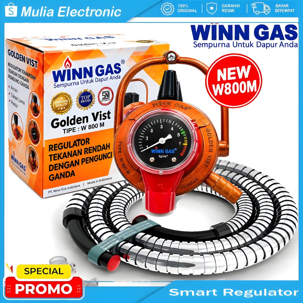 Regulator Winn Gas W 800 M Golden Vist Original Safety Plus Terbaik