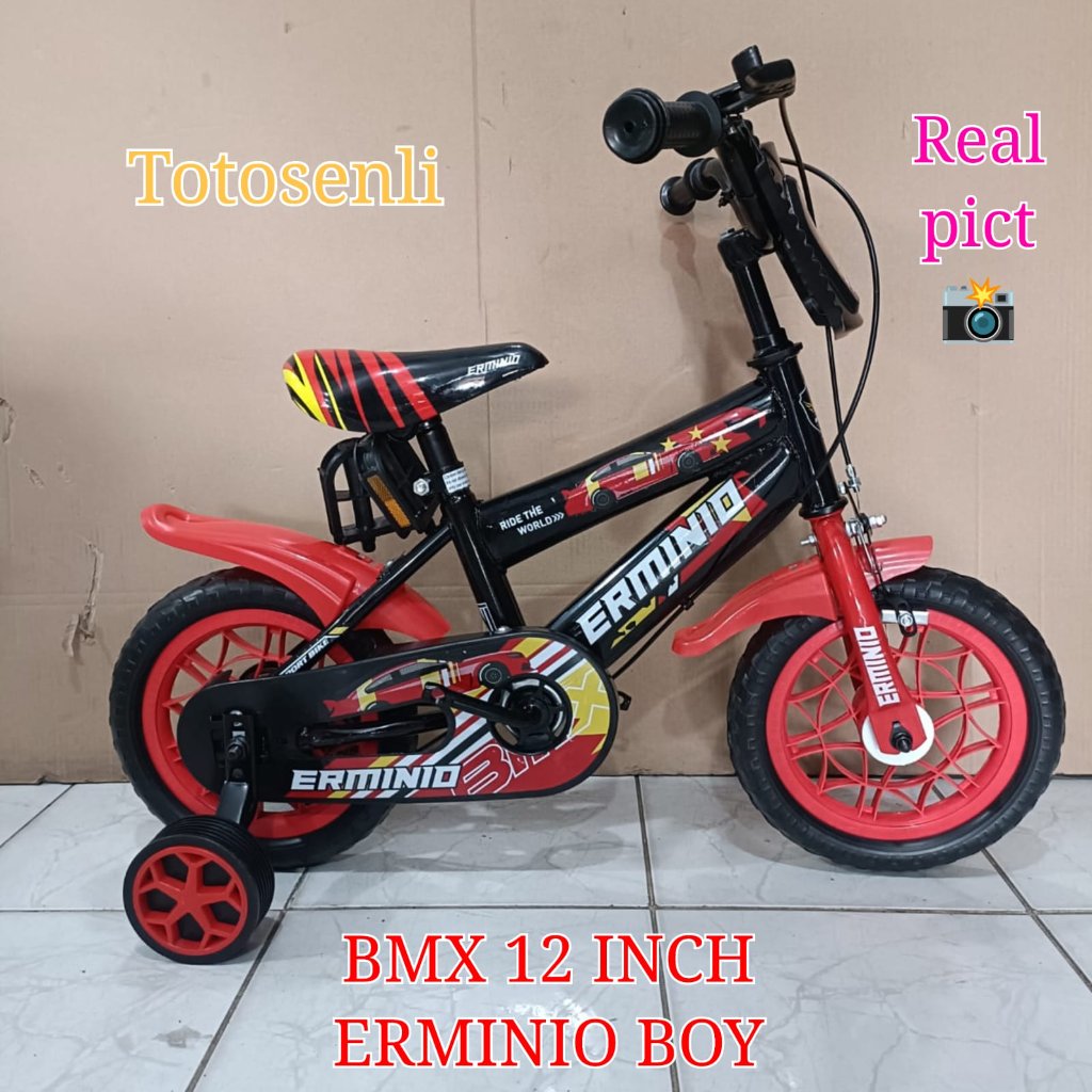 sepeda anak bmx 12 erminio eva boy ban karet