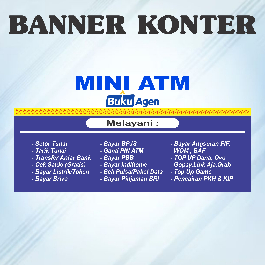 BANNER SPANDUK KONTER ATM MINI AGEN BUKU